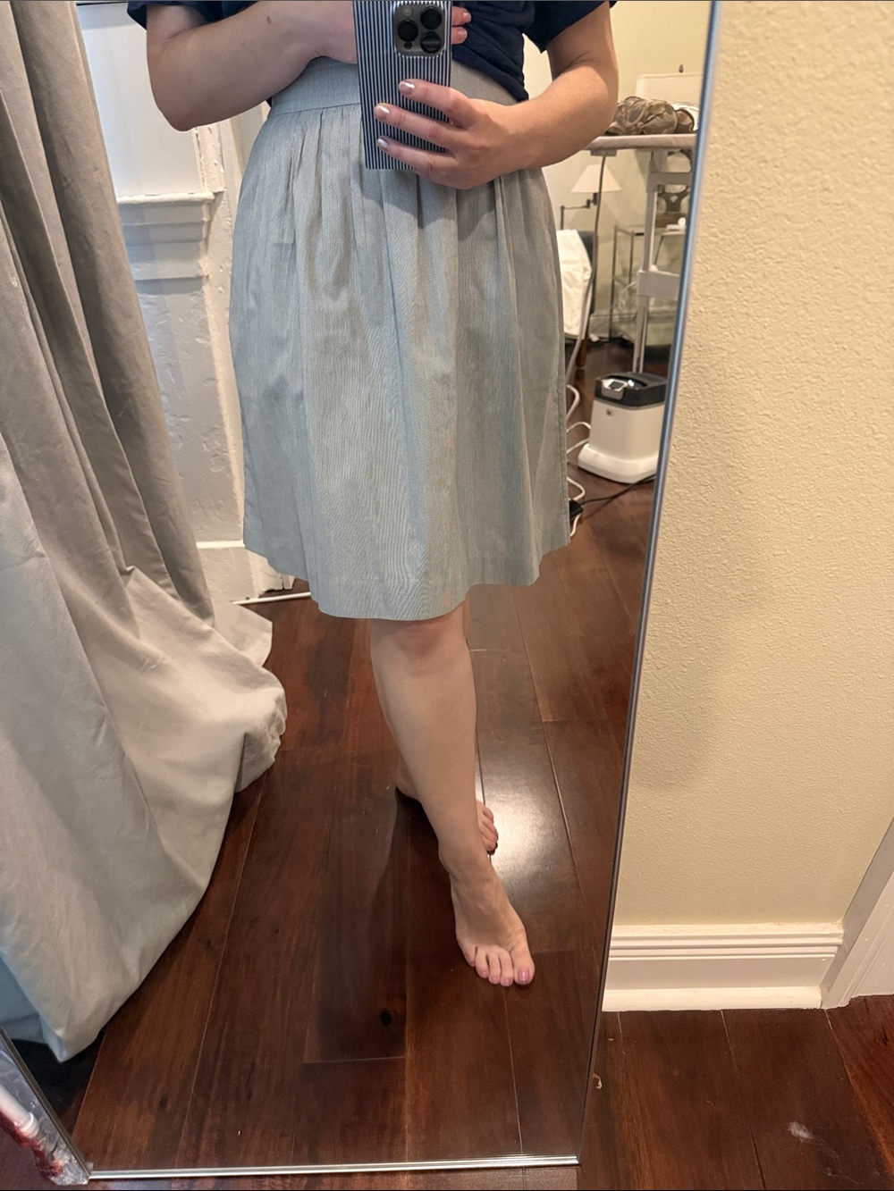 Soft striped Pleated Women's Skirt
